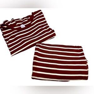 NWOT - Hanna Andersson Women’s Wide Leg Pajama Set - Size Large, Cocoa & Ecru